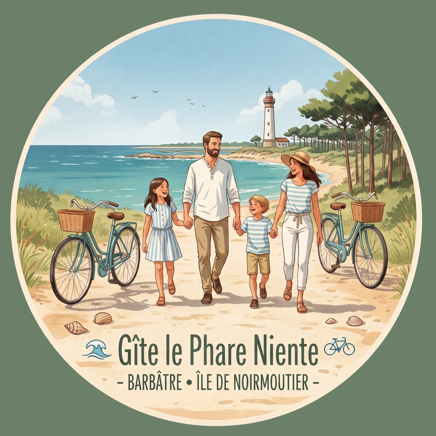 Illustration du Gîte le Phare Niente, en bord de mer à Barbâtre, Île de Noirmoutier