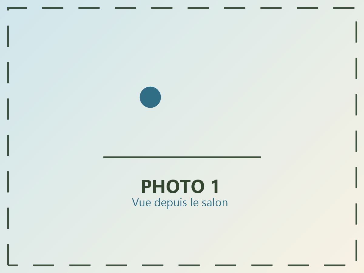Photo à venir — vue depuis le salon